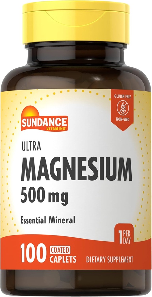 Sundance Magnesium Suplemento Silencio 500mg ← Oxide Silencio 100 Coated Caplets  Vegetarian, Non-GMO and Gluten Free