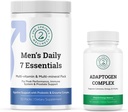 Hombres Daily 7 Essentials " Adaptogen Bundle Complejo - Paquete Multivitamina completo y soporte de adaptación al estrés para la salud óptima de los hombres