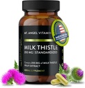 Mt. Angel Vitamins' Milk Thistle - Suplemento de apoyo a los hígados vegetarianos - Salud de los hígados óptimas " Herbal Detox - No Gluten-Free - Made in The USA - 60 cápsulas