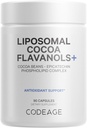 Codeage Liposomal Cocoa Flavanols Suplemento - Cocoa Flavanols - Epicatechin Flavonoid - CocoHeart Flavanol Fórmula - Los granos de cacao - Vegano, no GMO - 90 cápsulas