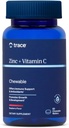 Trace Minerals Zinc Plus Vitamina C - Multivitamínico Chewable para Función Enzimática & Apoyo al Crecimiento Saludable - Suplemento Mineral de Vitamina para la Salud Inmunitaria - Fresa, 60 Wafers Chewable (60 Servimientos)