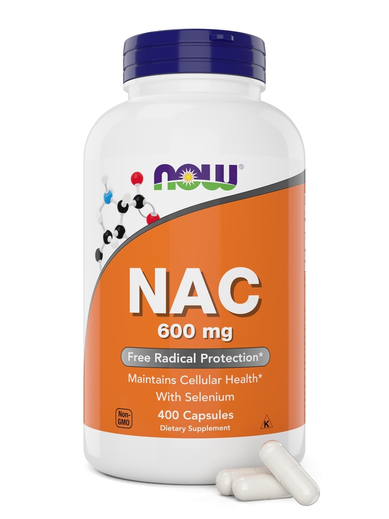 Ahora NAC 600 mg, 400 cápsulas (Pack of 2), N-Acetyl Cysteine con Selenium