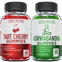 60 Ashwagandha Gummies + 60 Tart Cherry Gummies -Ashwagandha Boosts Energy Levels " Strengthenings Immune System - Tart Cherry Has Advanced Uric Acid Cleanse for immediate Gout Pain Reli
