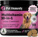 Suplemento de perros multivitamínicos, condroitina de Glucosamina para perros, probióticos, aceite de pescado omega, suplementos de perros y vitaminas, vitaminas para alergias a la piel y la carne, ( mantequilla de maní 90 ct)