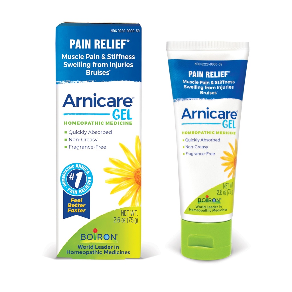Boiron Arnicare Gel for Relief of Joint Pain, Muscle Pain, Muscle Soreness, and Swelling from Bruises or injury - Non-greasy and Fragrance-Free - 2.6 oz