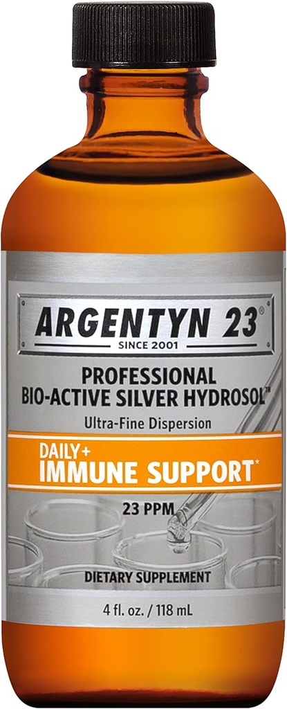 Argentyn 23 Professional Immune Support - Colloidal Silver, Bio-Active Silver Hydrosol, 23 ppm, Liquid Twist Top, 4 Fl Oz (118 mL)