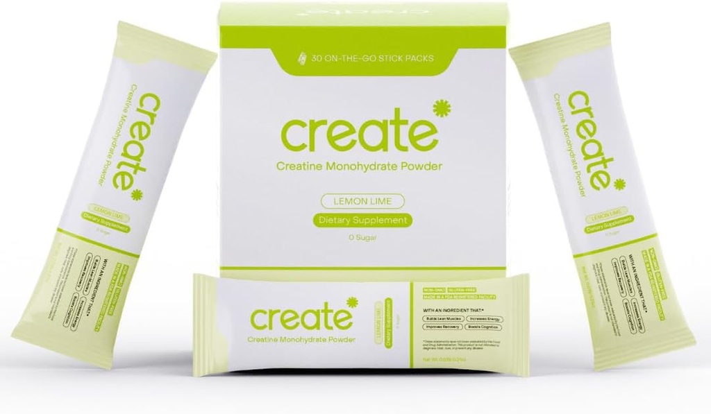 Create Single Serve Creatine Monohydrate Powder – 5g Creapure Creatine ¦ Redefining Strength, Energy & Recovery ← Sugar-Free, Vegan, Non-GMO Silencio Lemon/Lime Silencio 30 Packets