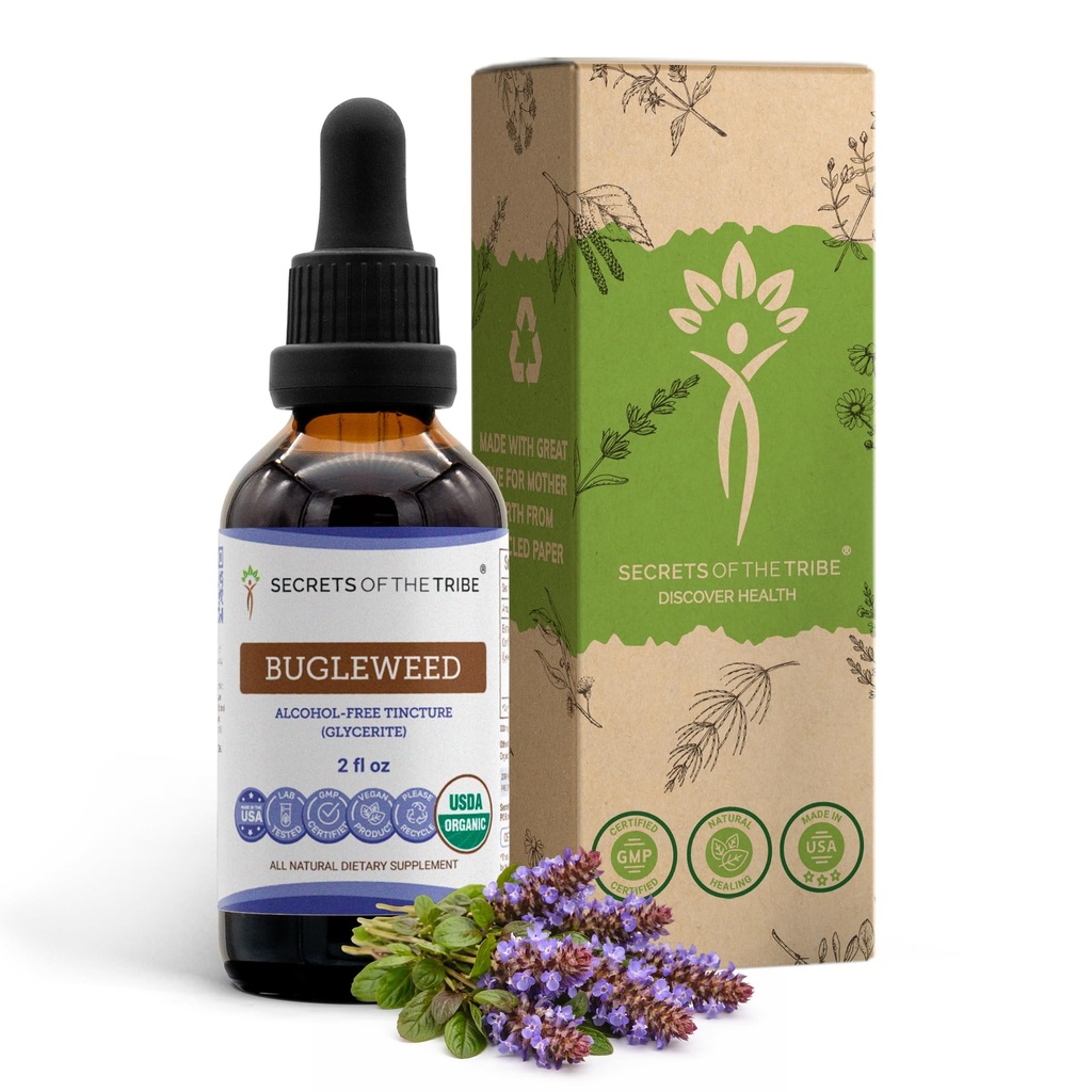 Bugleweed USDA Orgánica ← Extracto de alcohol-FREE, gotas herbales de alta potencia, sistema respiratorio  Hecho de 100% Certified Organic Bugleweed (Ze Lan, Lycopus Virginicus) Herb seco (2 FL OZ)