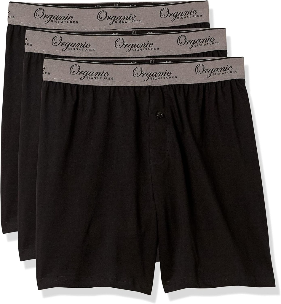 [BRSWGC3RB56A4A3F] Boxers para hombres 100% algodón orgánico, cajas suaves para hombres, 3-Pack