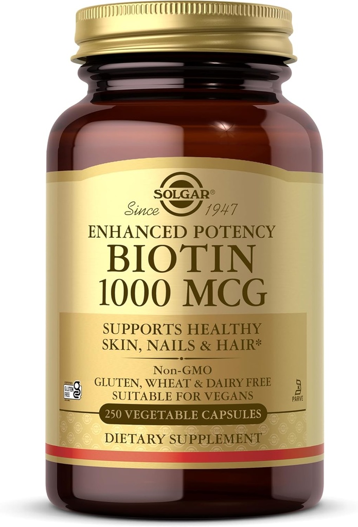 Solgar Biotina 1000 mcg, 250 cápsulas vegetales