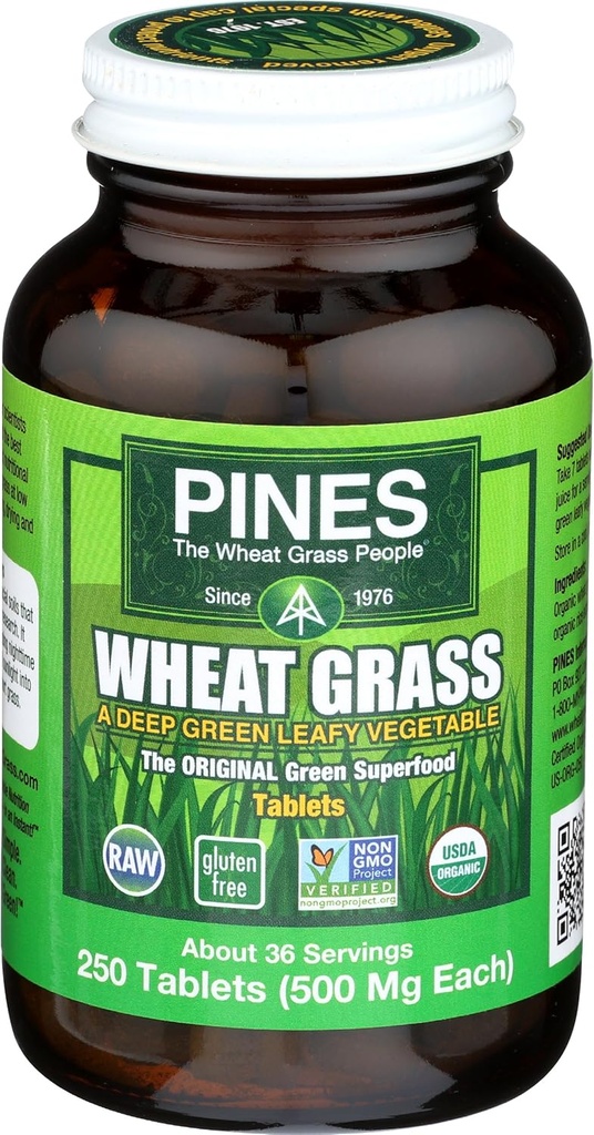 PINES Organic Wheat Grass, 250 Count Tablets ← PINES Wheat Grass como aparece en la nueva película de blockbuster, Ocean's 8!