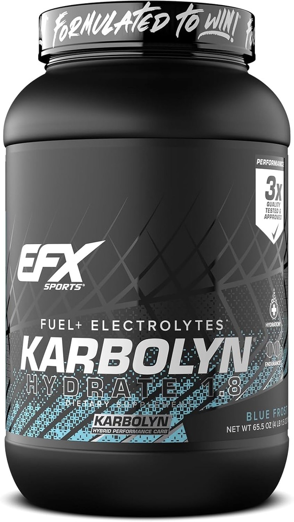 EFX Deportes Karbolyn Hydrate ← Carbohydrate Powder + Electrolytes ← Sugar Free Sports Drink Mix ← Fuel & Hydration ← Estimulante Libre Silencioso 66 Servimientos (Blue Frost)