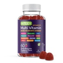 Viteey Womens Multivitamin Gummies - Immune Support - 12 in 1 Essential Vitamins & Minerals - Vitamina A, C, D3, E, B6, B12, Folic Acid, Biotin, Calcium, Zinc &amp; More - Vegetarian - Raspberry Flavored