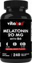 Melatonina 20 mg - 240 Tablas de disolver rápido - Medicamentos libres - Natural Berry Flavor - Vegetariano, No GMO, Gluten Free 240 Count (Pack of 1) (240 Count (Pack of 1))