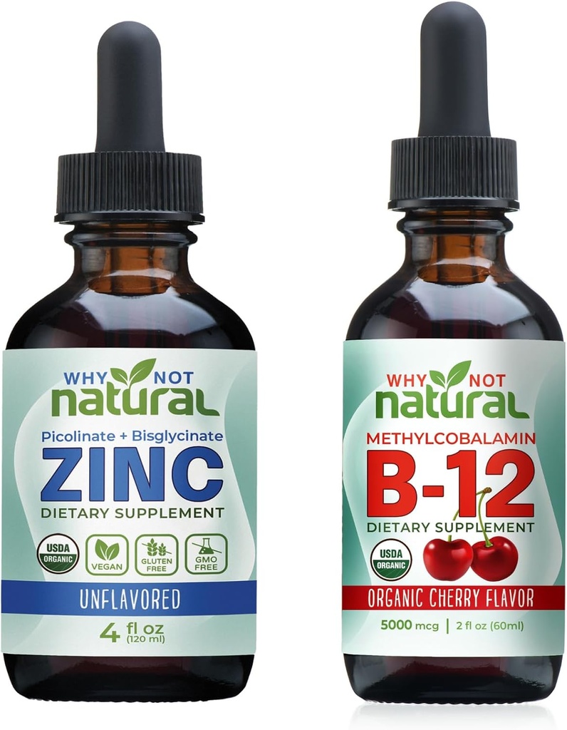 Zinc líquido orgánico y vitamina B12
