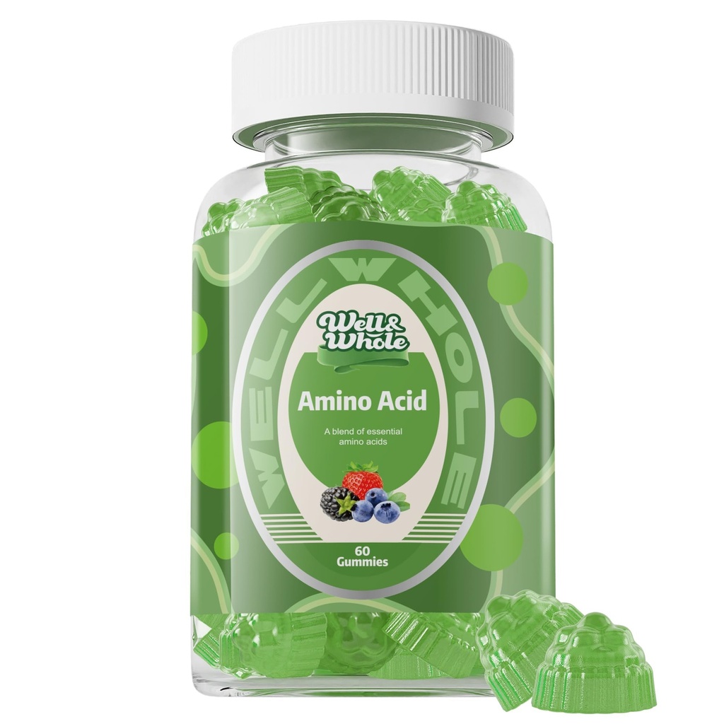 Pozo de ácidos esenciales enteros Suplemento Gummies – 9-en-1 EAA Gummies for Women &amp; Men, Energy &amp; Muscle Recovery Support – Suplemento de Aminoácidos, Berry mixto, 30 Servimientos
