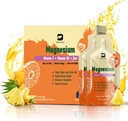 Citrate de magnesio Suplemento líquido, con bromelaina, vitamina C, D3, B6, zinc, alta absorción Citrate Solución Oral, Magnesio para el estreñimiento, Zzz &amp; Energy, Pineapple, 10 Fl Oz