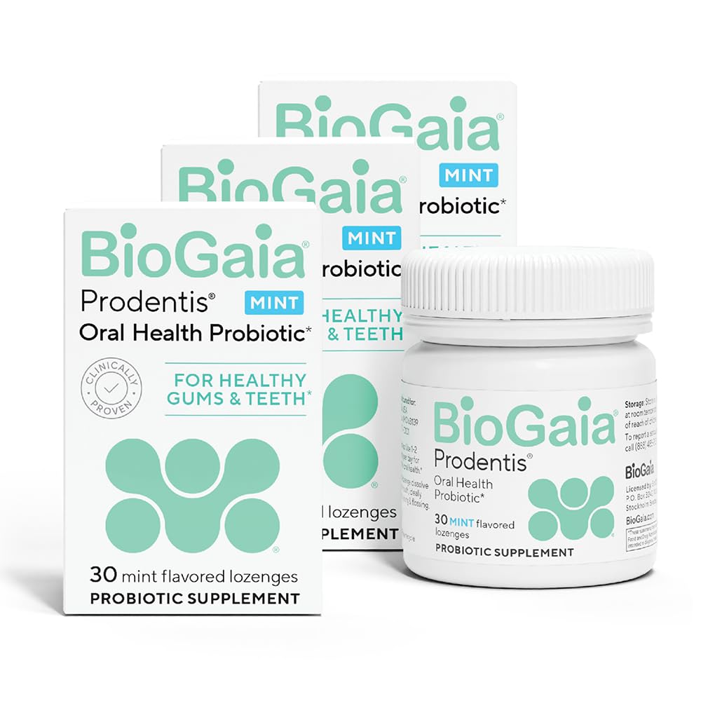 BioGaia Prodentis 3-Pack ← Dental Probiotic Lozenges  Promote Healthy Gums &amp; Teeth ← Defensa contra Problemas Dentales ← Replenish Oral Microbiome ← Mejorar la salud Oral Mint Flavor ← 90 Day Supply