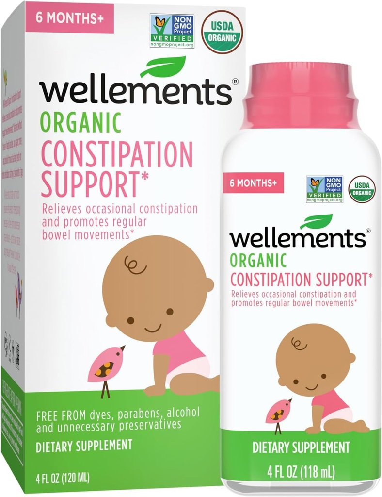 Wellements Organic Constipation Support ← Safe and Gentle Organic Constipation Relief for Infants, Babies and Toddlers