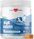 Soporte de ojos para perros - 90 cerdas suaves - Suplementos de perros para Visión, Vitaminas Oculares para Perros, con Antioxidante de aceite de hígado de bacalao, Suplemento de Omega de perro, Omega 3 EPA y ácidos grasos DHA.