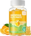90 TC Magnesio Glycinate Gummies 1000mg - Suplemento de Potasio de Magnesio Libre de Azúcar con Vitamina D, B6, CoQ10 para calma Mood & Sleep Support - 90 Orange Gummies.