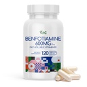 VHC Vitamina B1 Benfotiamine 600mg Suplemento- 5X Tiempo Fat-Soluble Thiamine Vitamina B1- Max Boost Bioavailable Thiamine B1 Niveles-120 Capsules Veggie,No-GMO, Soy Free- Made in USA