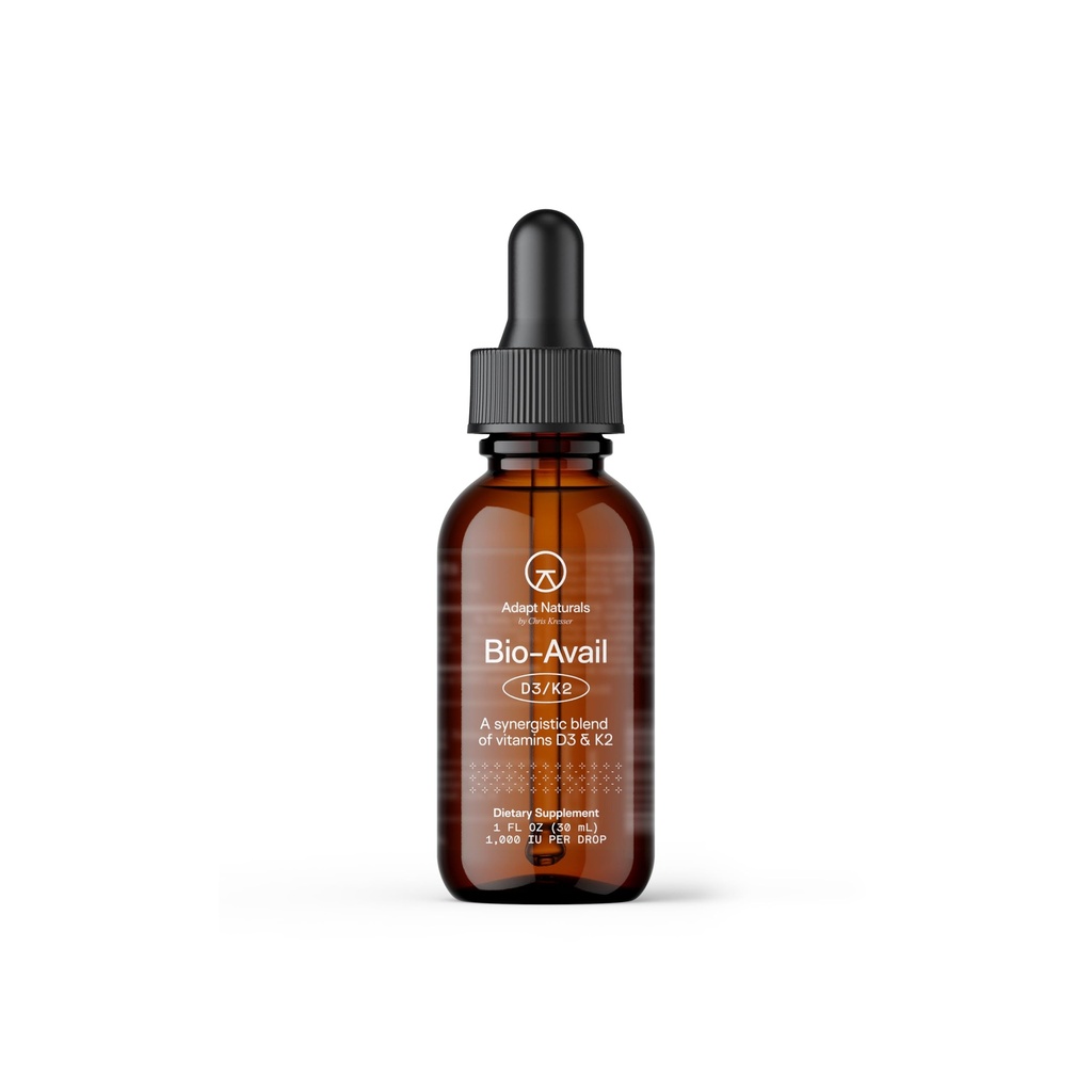 Adapt Naturals Vitamina D3 K2 1000 UI Suplemento con MCT Oil, Bioavailable Altamente Absorbable Fórmula Líquida, Sobrecome vitamina D Deficiencia, Apoyo Immune &amp; Metabólico Salud - 1 FL Oz, 600 Servimientos