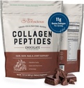 Peptides de Collagen en vivo Polvo - Chocolate Collagen Powder - Pelo, Esquí, Nail y Soporte Conjunto - Tipo I < III Suplementos de Collagen para Mujeres y Hombres - 30 Servimientos - 14.3oz