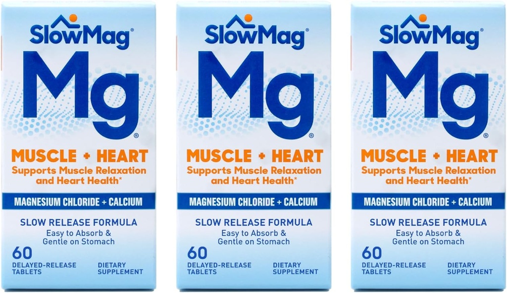 Clorida de magnesio de bajo calibre Con calcio, el embalaje puede variar, 60 Cuenta (Pack of 3)