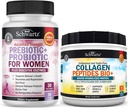 BioSchwartz Péptidos de colágeno hidrolizado Polvo (40+ Servings) Plus Prebióticos y Probióticos con Enzimas Digestivos para Mujeres (1 Mes de Suministro)
