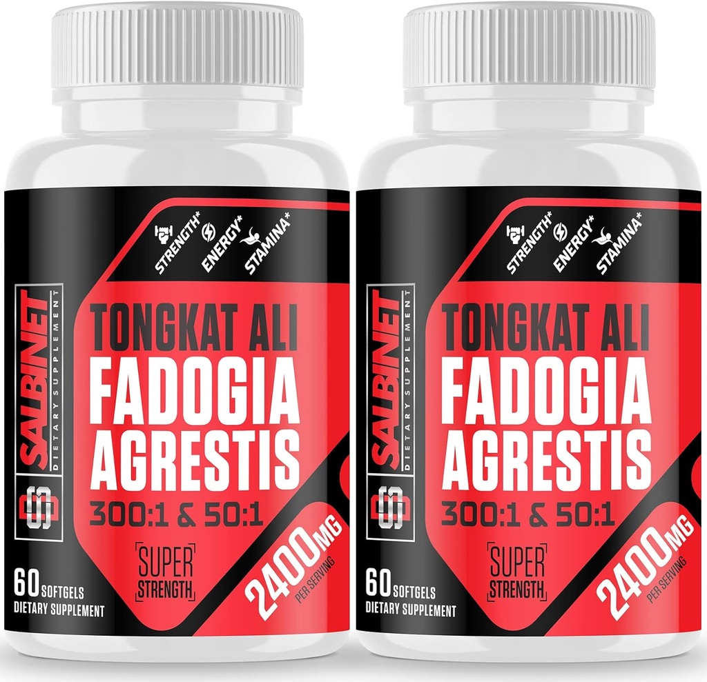 2400mg Fadogia Agrestis Tongkat Ali Suplementos - Testado de terceros - 1400mg Fadogia Agrestis & 1000mg Tongkat Ali, Fuerza máxima, Masa muscular & Rendimiento atlético, 2 paquetes
