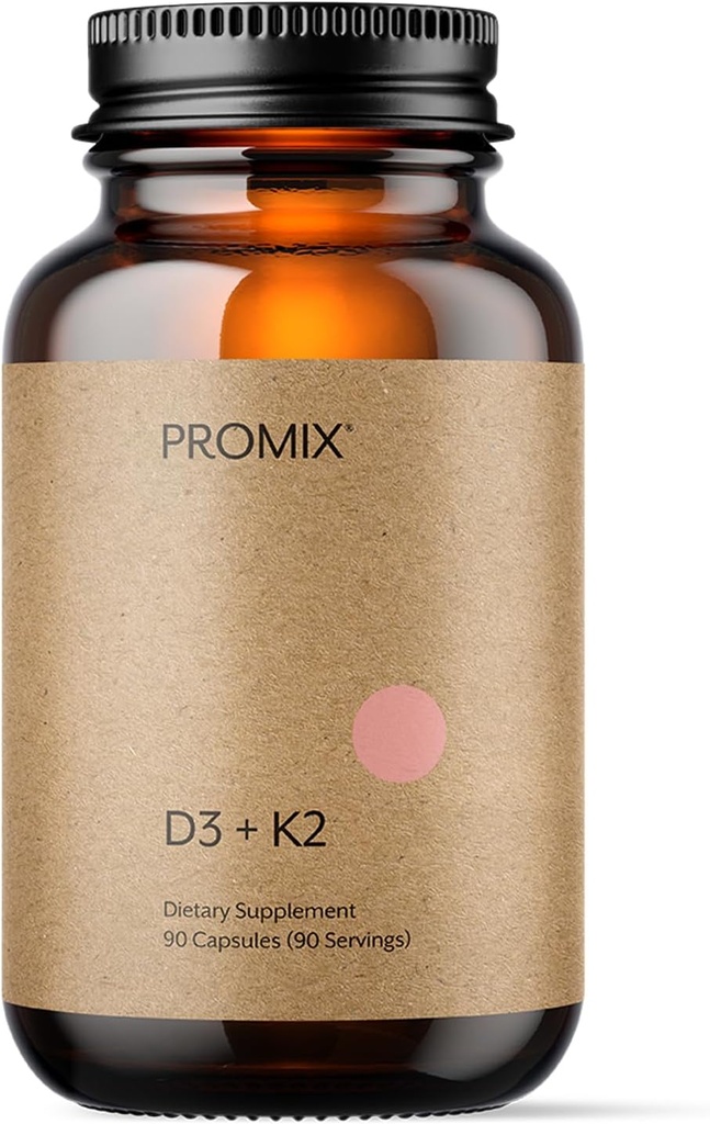 Promix Nutrición Vitamina D3 K2 5000iu suplemento TEN MK4 & MK7 Silencioso Soy & Gluten Gratis - 90 cápsulas cuenta