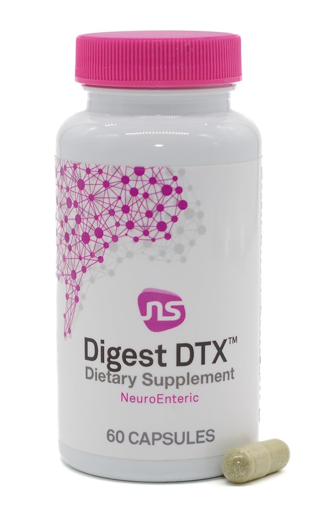 NeuroScience Digest DTX Gut Supplement with Digestive Enzymes for Men &amp; Women + Apple Cider Vegar & Zinc Carnosine - Promote Healthy Gut Detox, Immune Support & Digestive Health (60 Capsules)