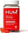 HUM Pro Manzana Vinagre Gummies con Probióticos para Salud Digestiva & Gut Health,100% Vinagre de Sidra de Manzana Orgánica con Vitaminas Gummy Madre, Vitamina B12 para Apoyo Energético, 60 Gummies ACV
