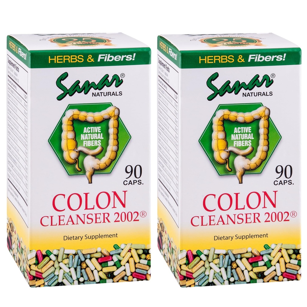 Sanar Naturals Colon Cleanser, 90 cápsulas (2 Pack) - Fibra dietética, Herbal y Probióticos Blend, Apoyo Digestivo, Colon Cleanse Suplemento para Hombres