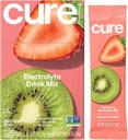 Cure Hydration ¦ Plant-Based Electrolyte Drink Mix Silencio No Añadido Azúcar Silencioso Alivio de Deshidratación Hecho con Agua de Coco Silencio No-GMO Silencio Vegan Silencioso Caja de 8 Packets - Strawberry Kiwi