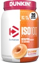 Dymatize x Dunkin' Glazed Donut ISO100 Whey Protein Powder, 25g de Protein, 20 Servings, 5.5g BCAAs, 120 Cal., Gluten Free, 1g Fat, 1g Sugar, 2g Carb