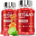 Keto ACV Gummies - 1500mg Apple Sider Vinegar Gummies with Pomegranate Beetroot Vitamin B12 B6 - Lemon Honey Flavor - for Men & Woman - GMO Free & Vegan - 120 Conde