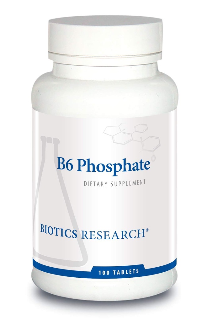 Biotics Research B6 Phosphate Forma biológicamente activa de la vitamina B6 (piridoxal-5-fosfato), soporta función inmunitaria, metabolismo, salud cardiovascular 100 Tablets