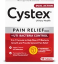 Cystex Dual-Action UTI Doin Relief & Prevention Tablets - 2-in-1 Fórmula Alimenta el malestar " Slows Bacterial Growth - Non-Staining - 48-Count