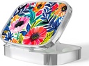 Pill Box for Purse Small Pill Case Decorative Pill Container Pill Holder to Hold Supplements, Vitamins, Fish Oil, BPA-Free(Partido del Jardín-01)