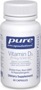 Encapsulaciones puras Vitamina D3 25 mcg (1,000 UI) - Suplemento de Bono de Apoyo, Conjunto, Breast, Corazón, Colon & Immune Health - con Vitamina Premium D - 30 cápsulas