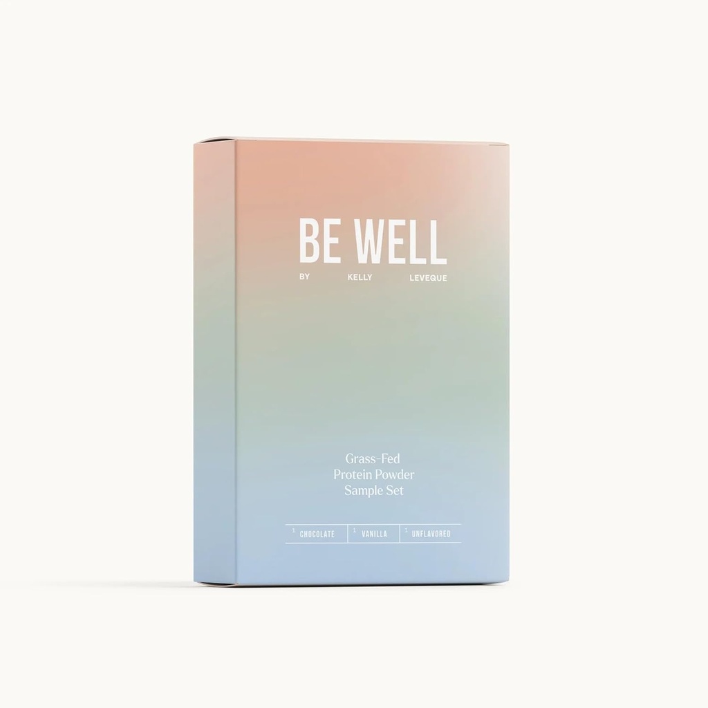 Be Well by Kelly Grass-Fed Beef Protein Powder Sample Pack - Paleo y Keto Friendly, Dairy-Free - Pólvora de proteína baja con BCAAs & Collagen - 3 Servimientos