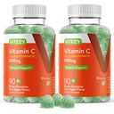 Viteey Chewable Vitamina C Gummies para adultos - 1050mg Maximum Strength Immune Support Suplemento - Vegan, Gluten Gratis - 180 Condes