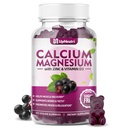 Calcio Magnesio Zinc con Vitamina D3 Suplemento, Azúcar Gummies de Calcio Libre para Mujeres Hombres, Alta Absorción Zinc Gummies para Bone &amp; Muscle & Immune Health, Vegan Elderberry Flavor - 60 Conde