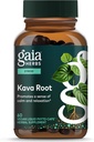 Gaia Herbs Kava Root - Ayuda a mantener un sentido de la calma natural y la relajación* durante los tiempos de estrés - Hecho con cultivadores de Noble Kava - 60 cápsulas líquidas Vegan (20-Day Supply)