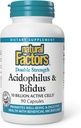 Factores naturales, Acidophilus " Bifidus Doble Fuerza, Fórmula Probiótica y Prebiótica, 90 cápsulas