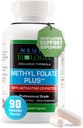 Metil Folate Plus - Advanced Blend of L-5-Methylfolate, Folinic Acid & B Vitaminas para el soporte de la metilación - Methylfolate Suplemento para la función neurológica & inmunológica