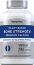 Piping Rock Bone Strength Suplemento para Mujeres y Hombres ← 250 Caplets ← Premium Calcio Plant Based Complex ← con Vitamin D3, K2, Magnesium, y Minerales