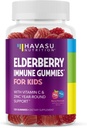 Gummies de Elderberry para niños con zinc y vitamina C - Suplemento de Apoyo Inmunitario para niños - 120 Conde, Vegan, Berry Flavor - Defensa diaria conveniente con antioxidantes y nutrientes esenciales